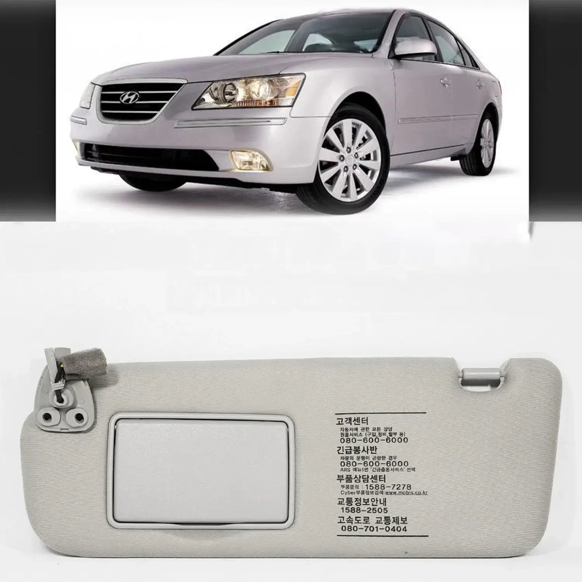 852013K010QS Sun Visor Inside Left Gray Cloth For HYUNDAI SONATA 2006-2010