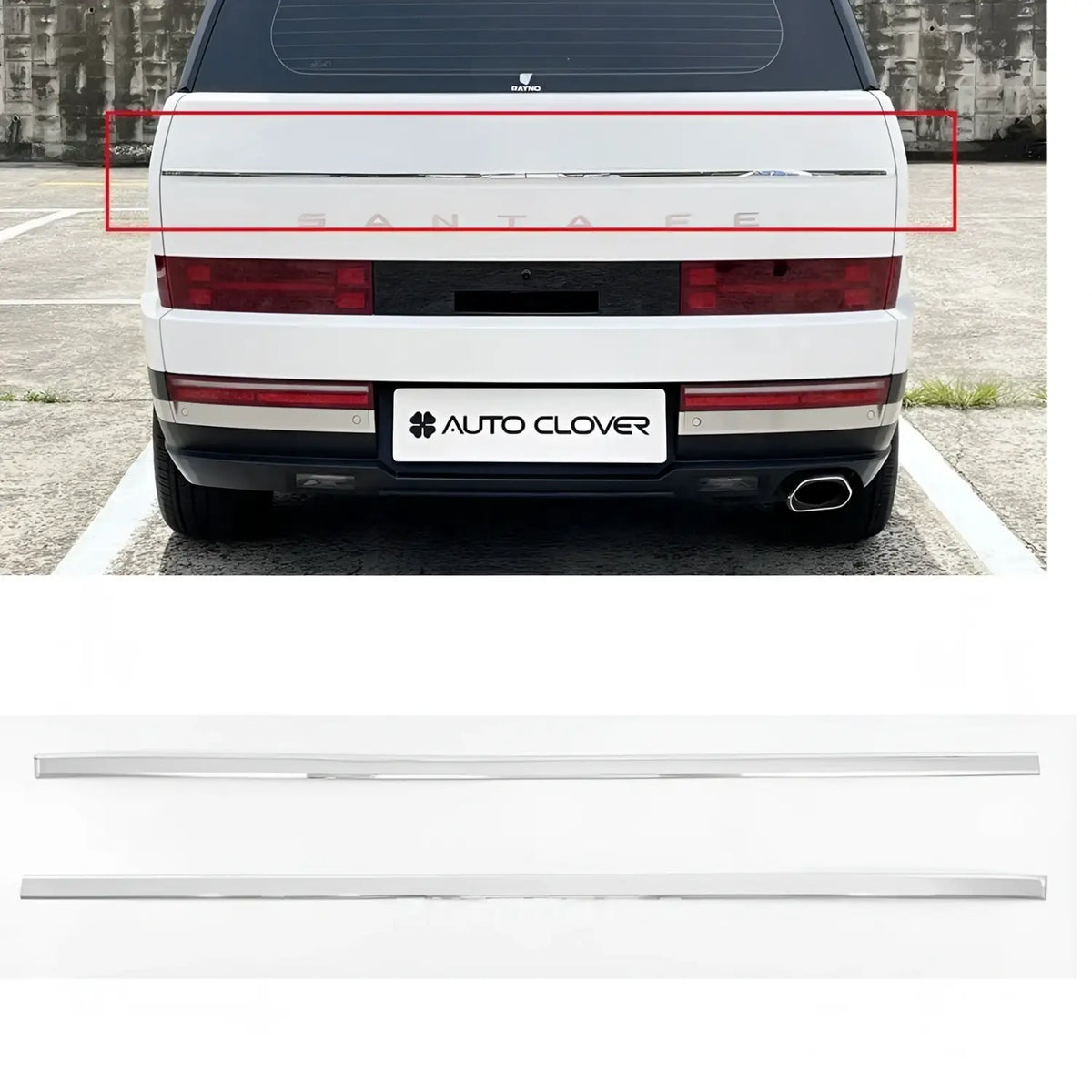 Chrome Trunk Garnish Rear Molding 2pcs For Hyundai Santa Fe MX5 2023~