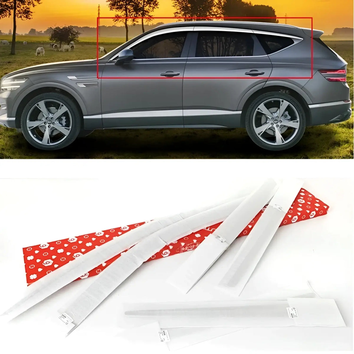 Chrome Window Sun Vent Visor Rain Guards 6pcs For Genesis GV80