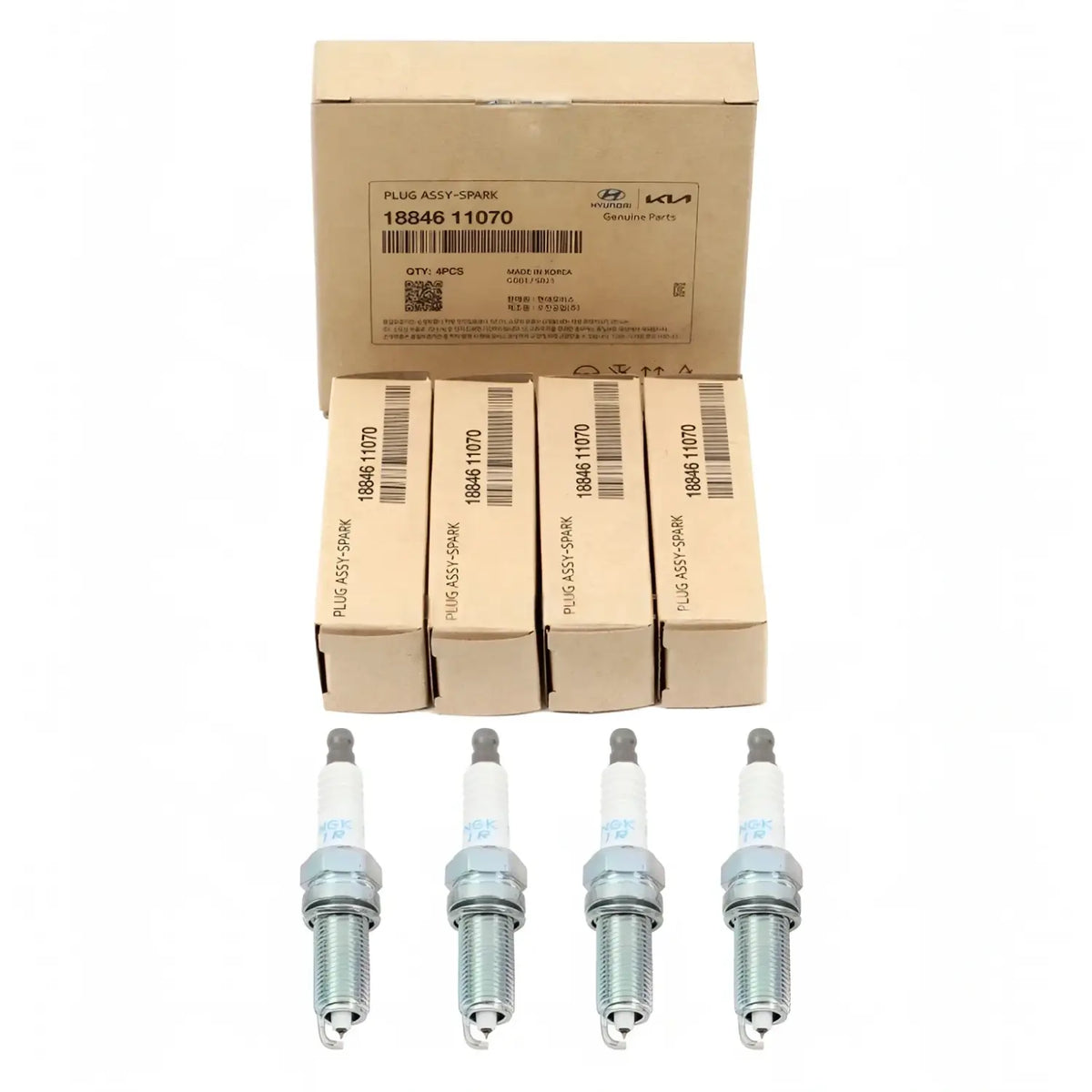 Genuine 1884611070 Spark Plug 4pc For Hyundai Genesis Coupe 2010-2016
