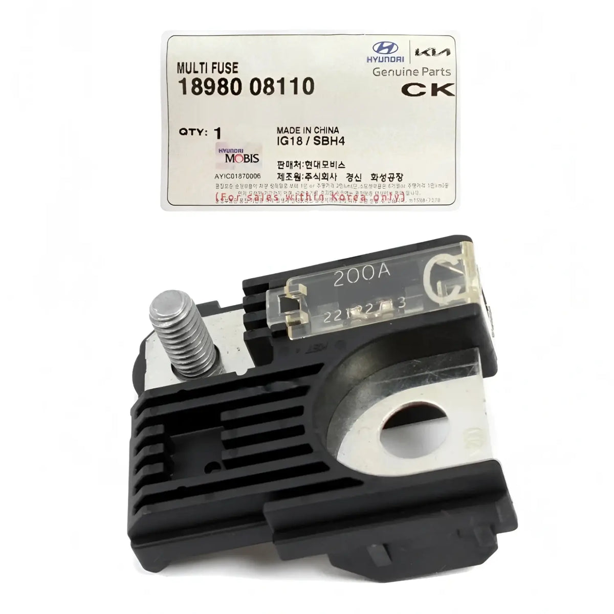 Genuine 1898008110 Battery Fuse 200 AMP For Tucson Cadenza Sportage 2016-2022