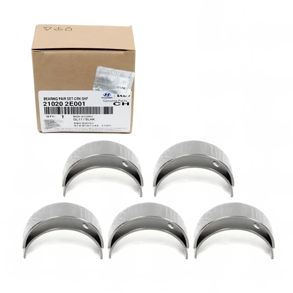 Genuine 210202E001 Crankshaft Main Bearings 5PCS For Hyundai 1.8L 2.0L 2015-2023