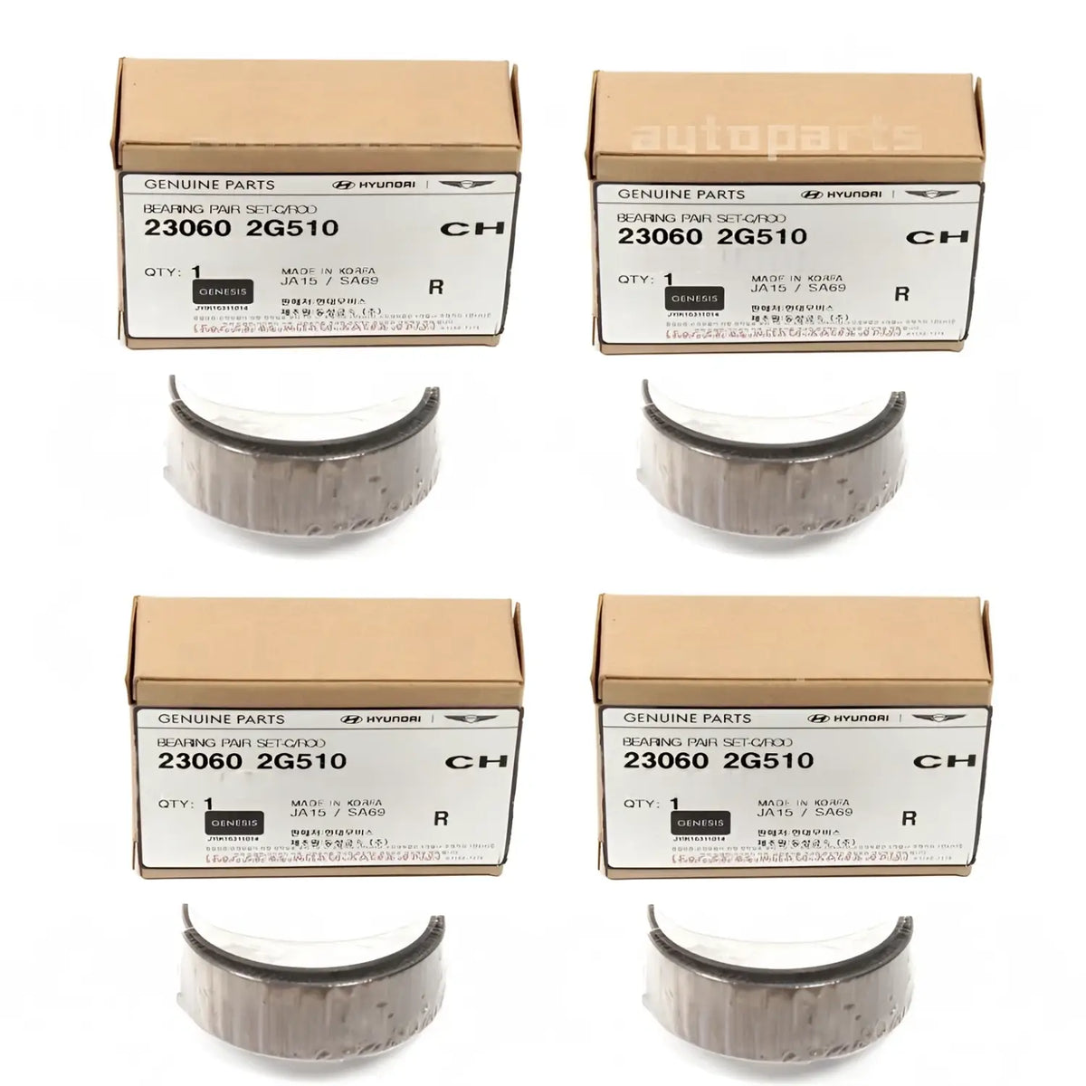 Genuine 230602G510 Connecting Rod Bearings 4PACK For Genesis Hyundai 2.0 2.4L