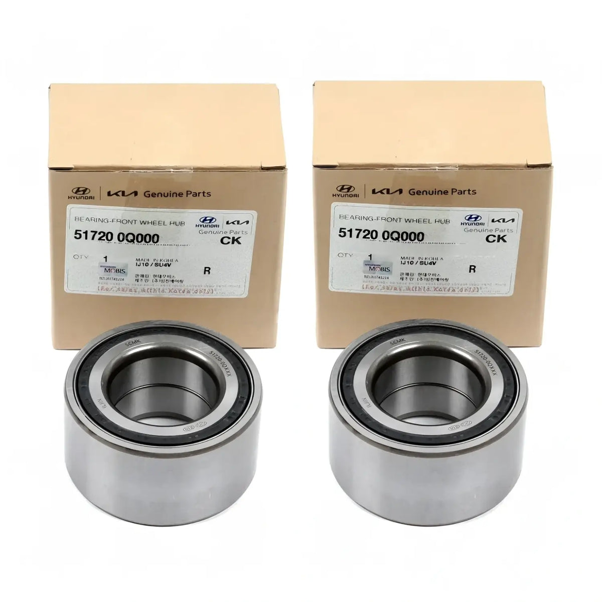 Genuine 517200Q000 Front Wheel Hub Bearing 2EA For 07-19 Elantra Veloster Forte