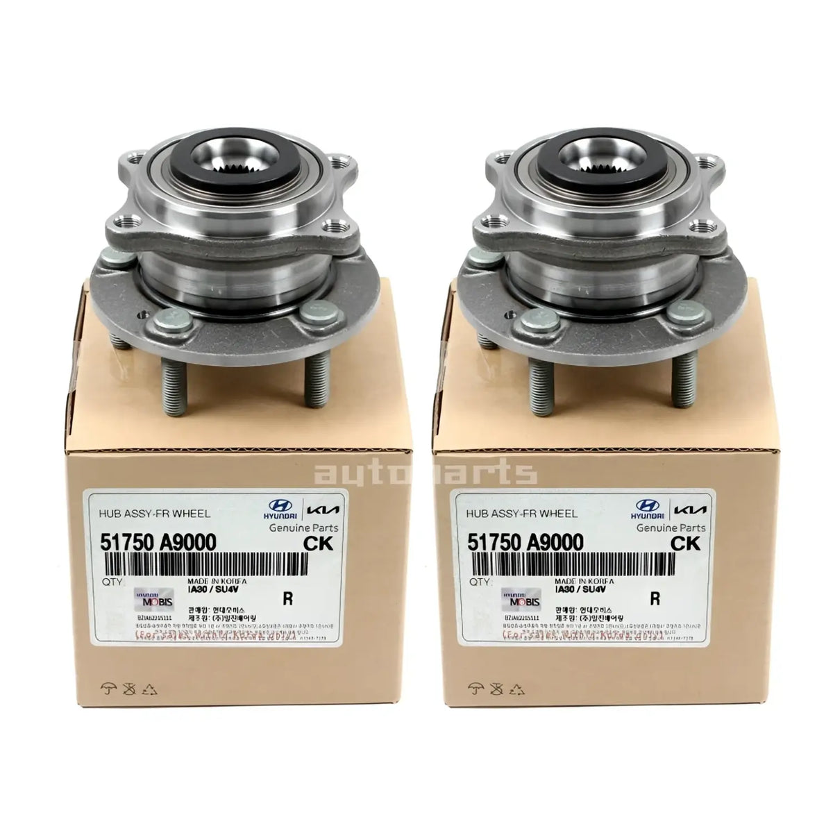 Genuine 51750A9000 Front Wheel Hub & Bearing 2PCS For Kia Sedona 2015-2021