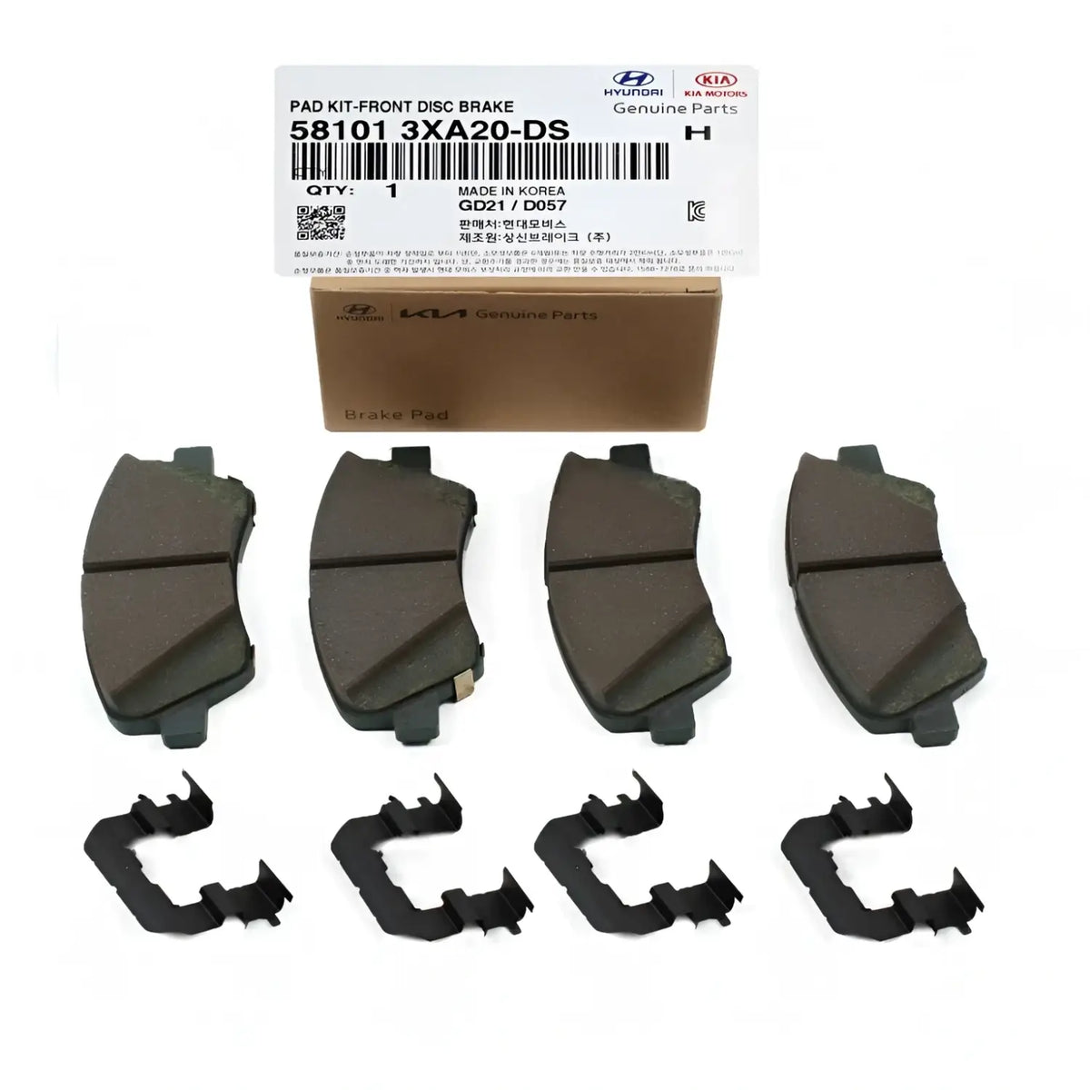 Genuine 581013XA20-DS Front Disc Brake Pad Set For Elantra / Coupe 2011-2016