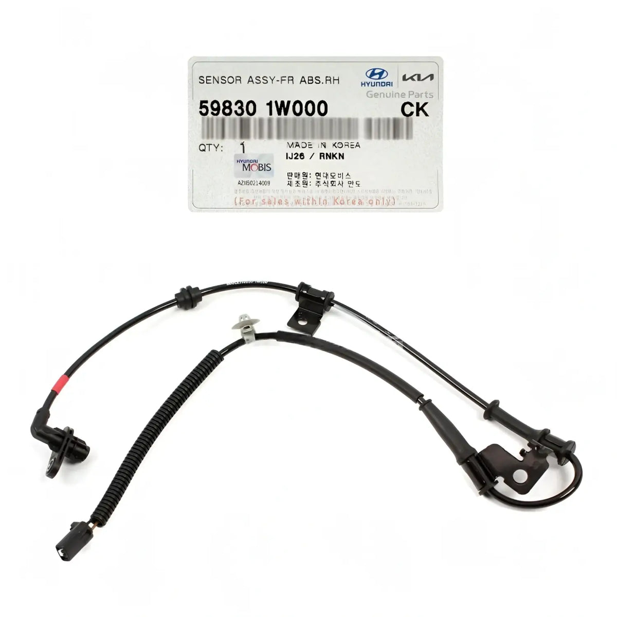 Genuine 598301W000 Front Right ABS Speed Sensor For Kia Rio 2012-2017