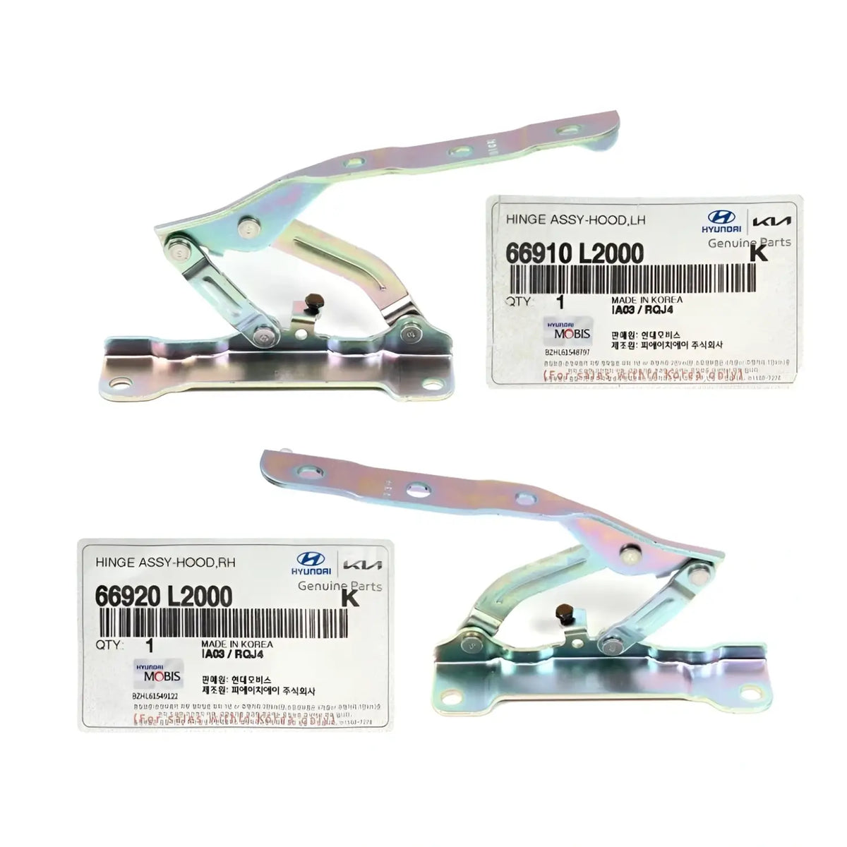 Genuine 66910L2000 66920L2000 Hood Hinges LEFT & RIGHT Side For Kia K5 2021-2023