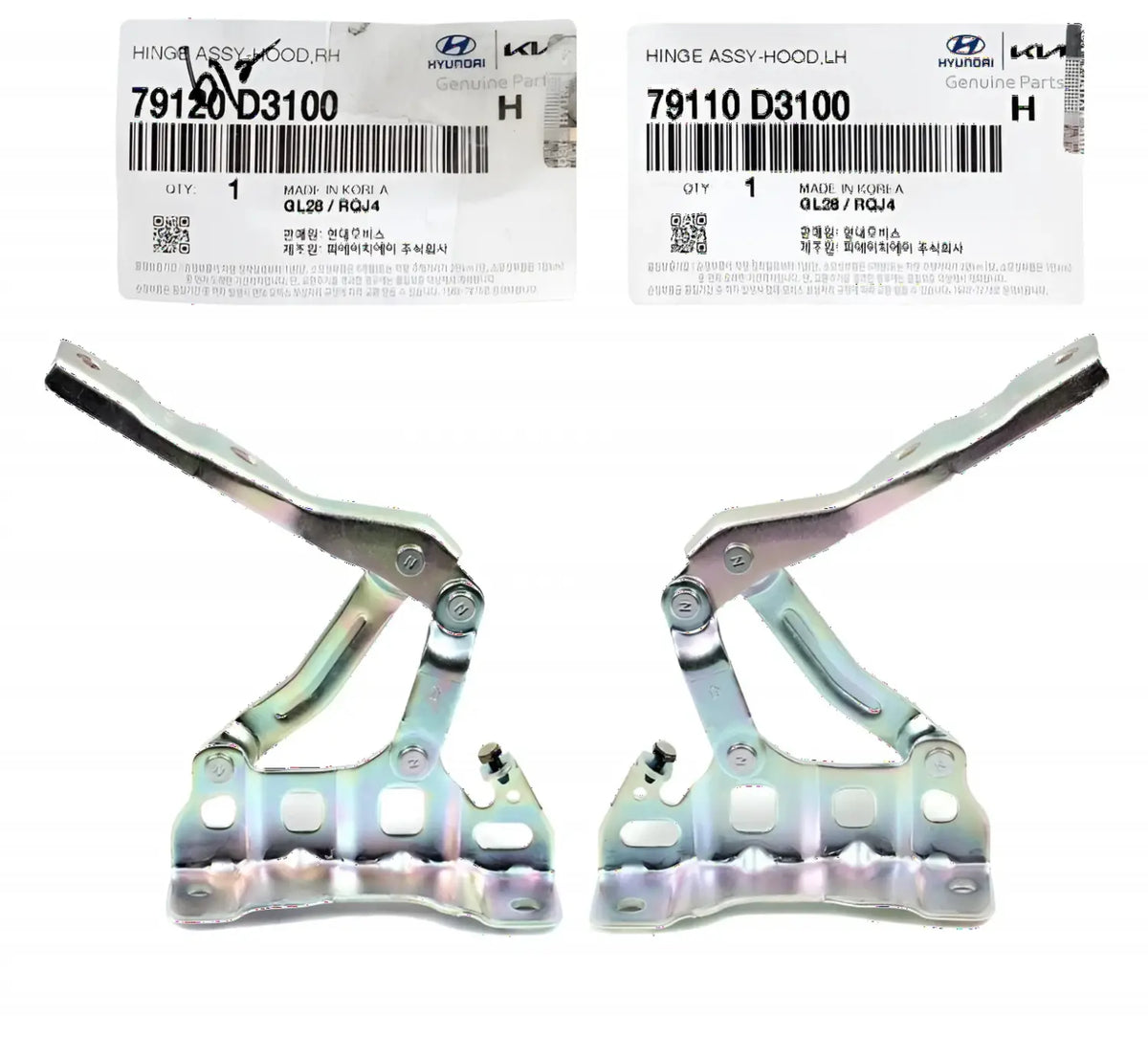 Genuine 79110D3100 79120D3100 Hood Hinges Left Right For Hyundai Tucson 16-21