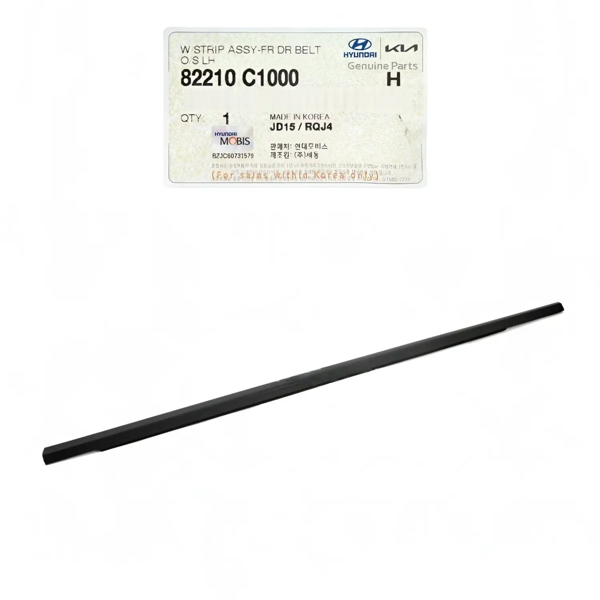 Genuine 82210C1000 Front Door Window Belt Molding LEFT LH For Sonata 2015-2019