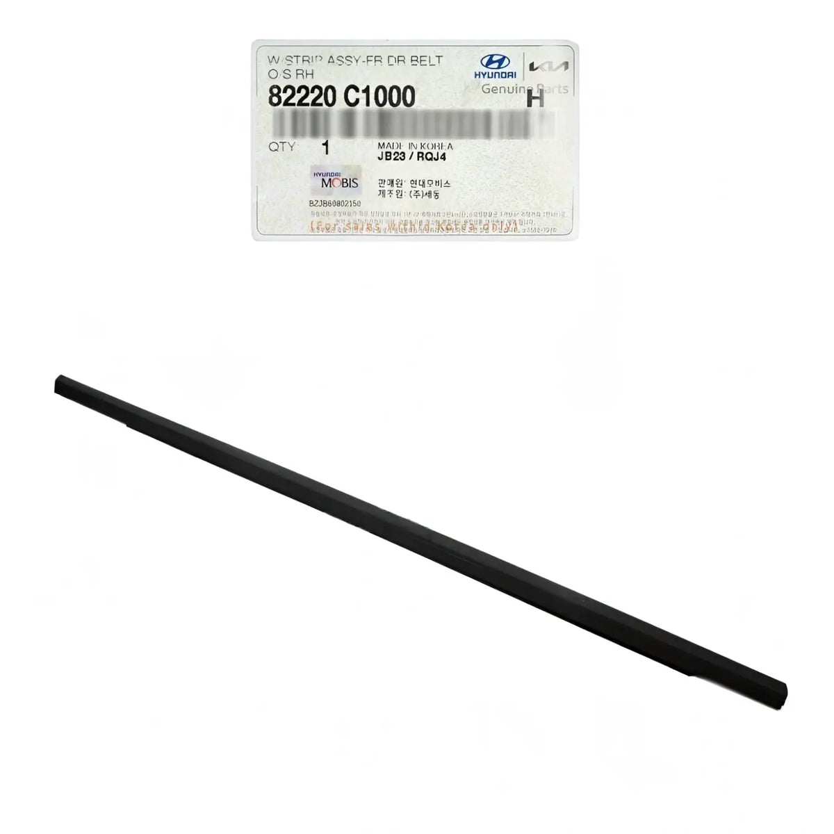 Genuine 82220C1000 Front Door Window Belt Molding Right RH For Sonata 2015-2019