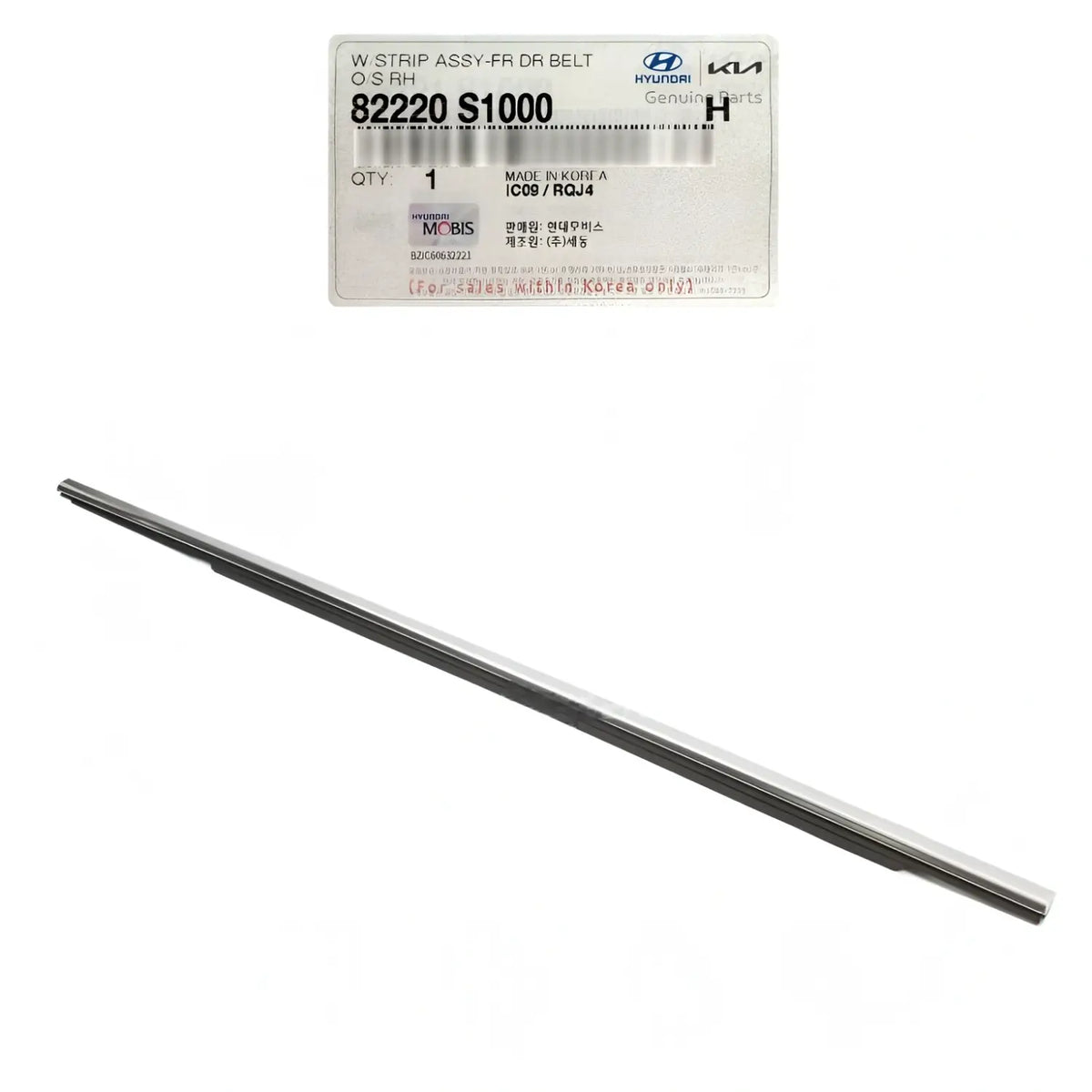 Genuine 82220S1000 Front Side Door Window Belt Molding Right For Santa Fe 19-20