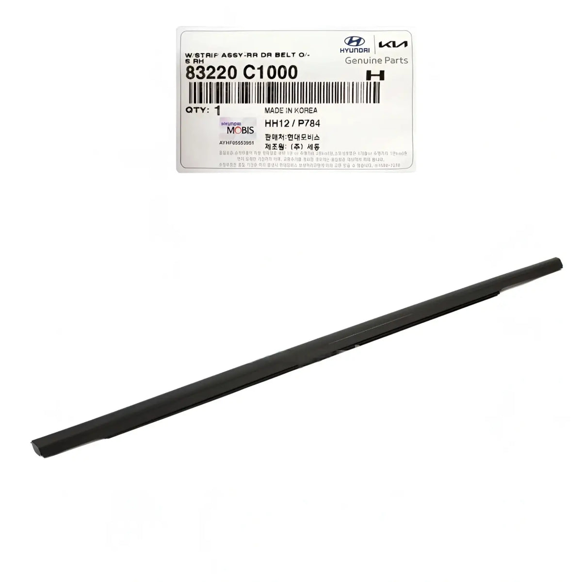 Genuine 83220C1000 Rear Window Belt Molding Right For Hyundai Sonata 2015-2019