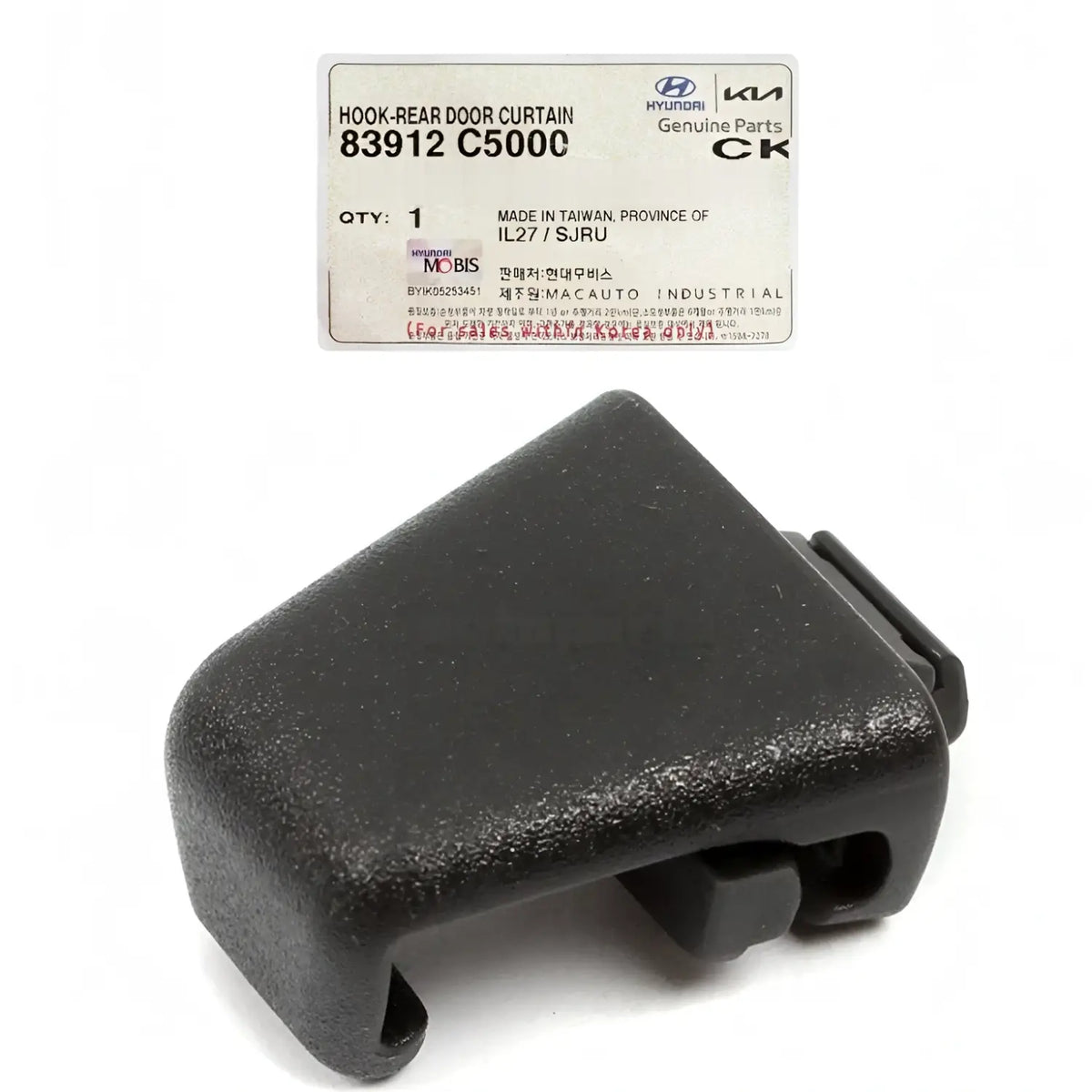 Genuine 83912C5000 Rear Door Sunshade Hook Retainer For Kia Sorento 2016-2020