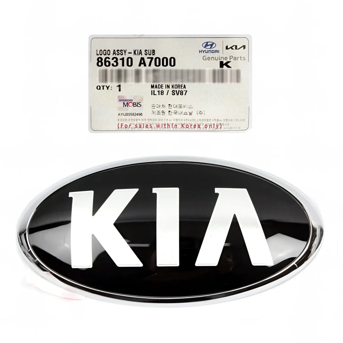 Genuine 86310A7000 REAR "KIA" Logo Emblem For Kia Forte Sedan 2014-2016