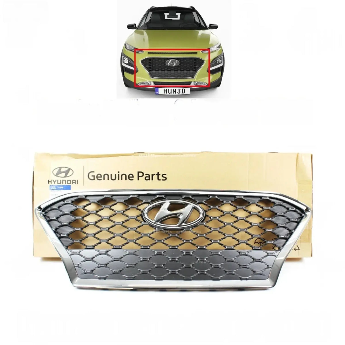 Genuine 86350J9100 Radiator Grille Gray Silver For Hyundai Kona 2018-2021