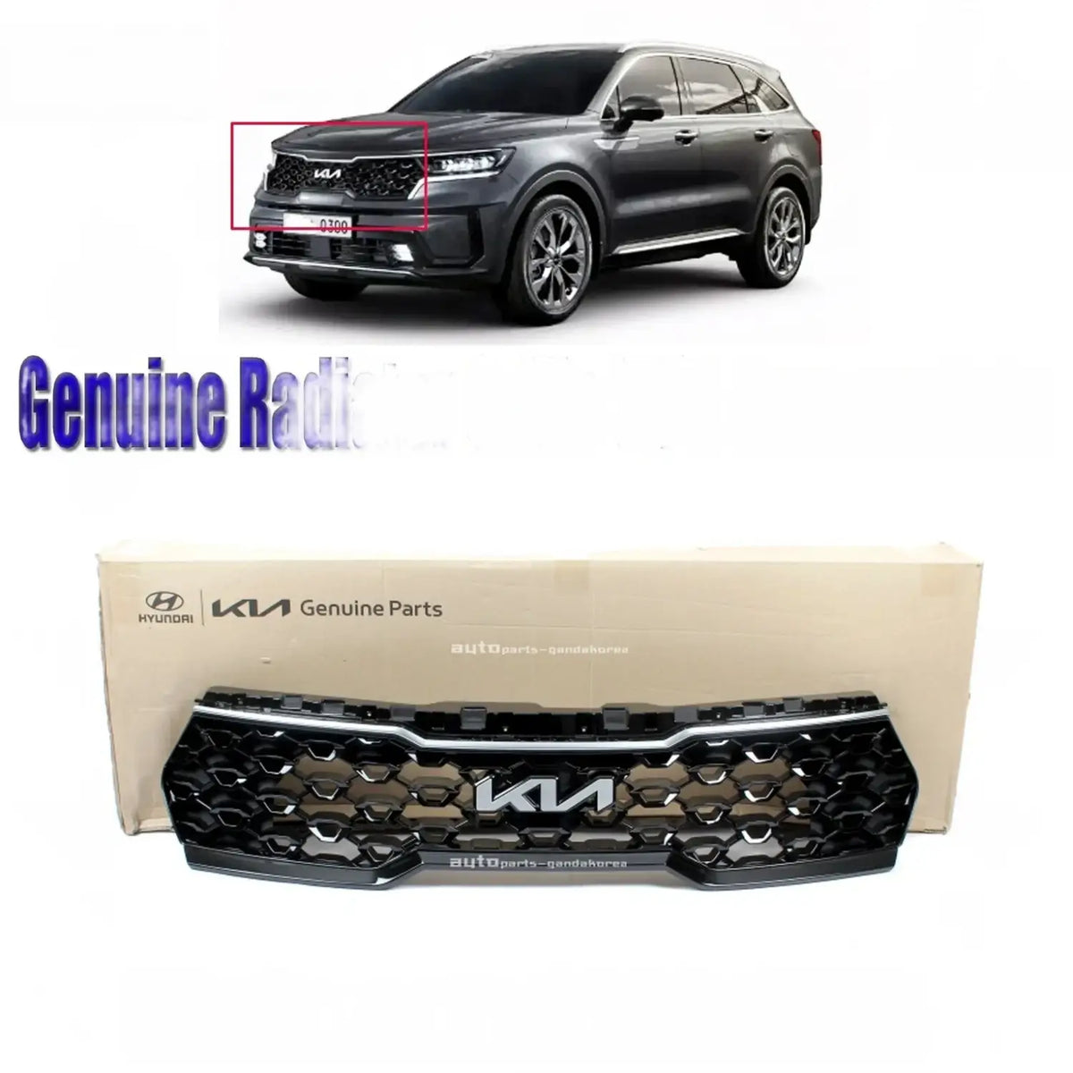 Genuine 86350P2500 Radiator Grille with O Camera Hole For Kia Sorento 2022-2023