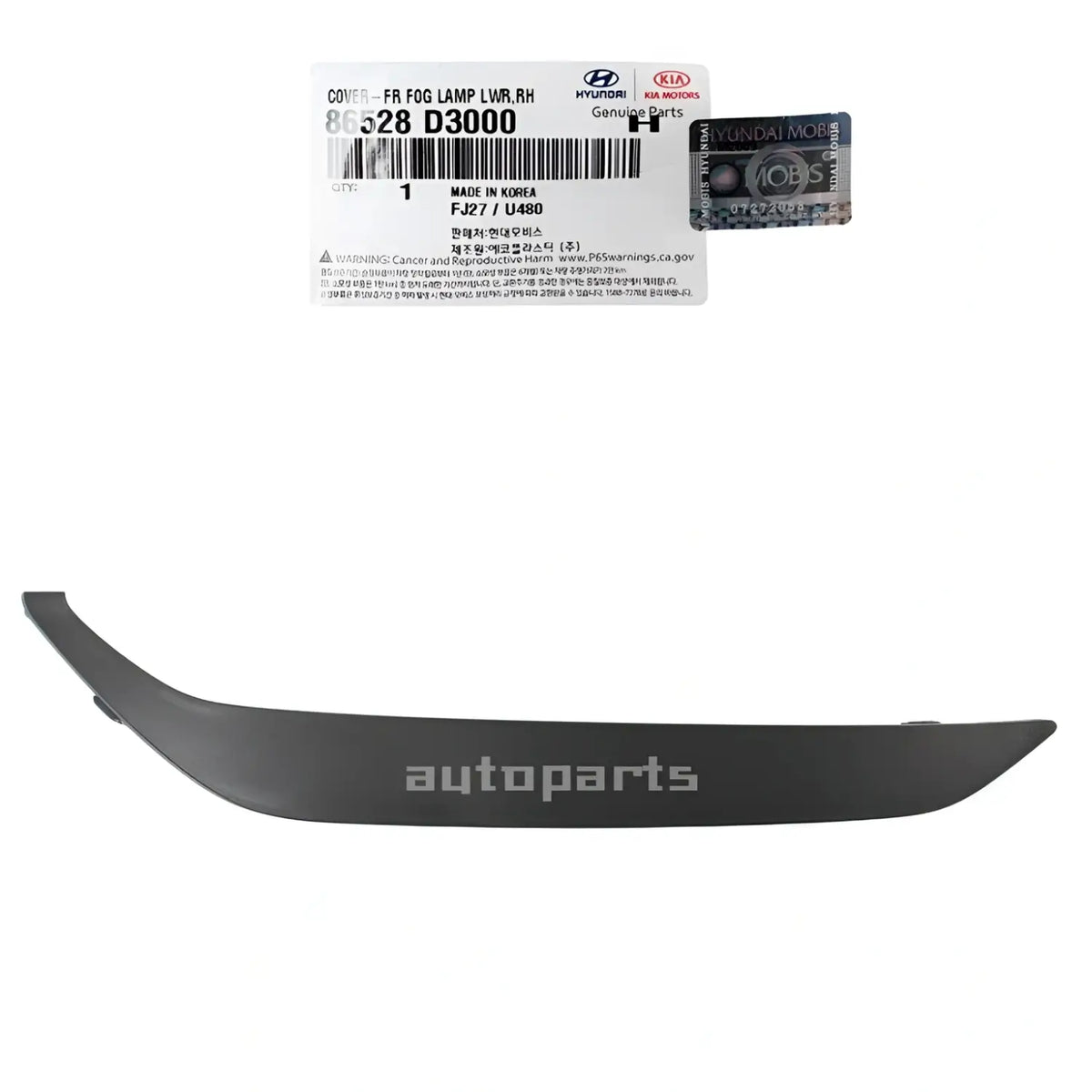 Genuine 86528D3000 Front Bumper Trim Molding Right For Hyundai Tucson 2016-2018