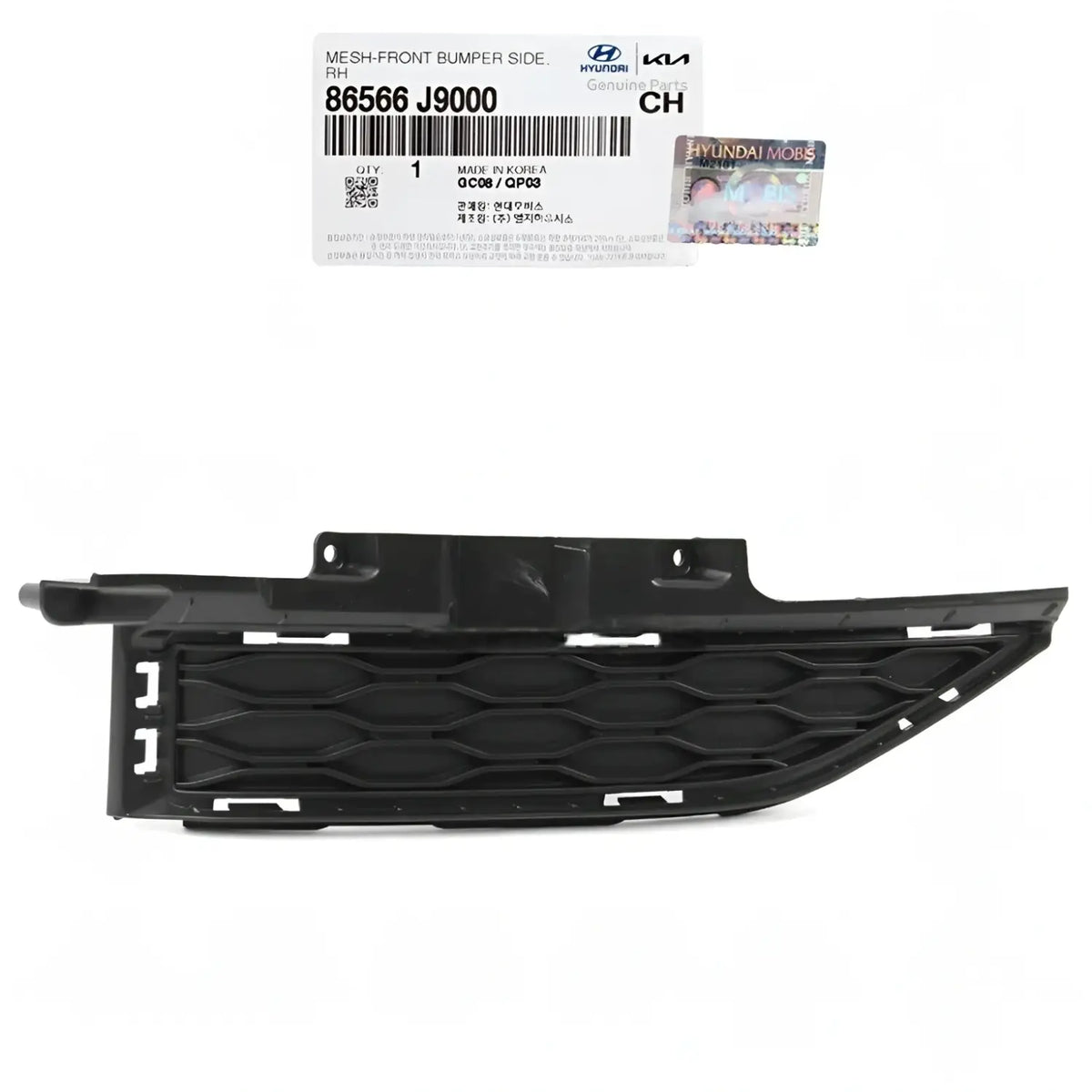 Genuine 86566J9000 Front Bumper Cover Mesh Right RH For Hyundai Kona 2018-2021