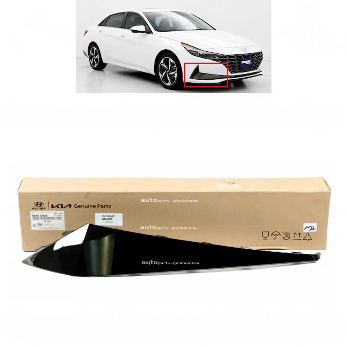 Genuine 86596AA010 Front Bumper Trim Molding Right For Hyundai Elantra 2021-2023