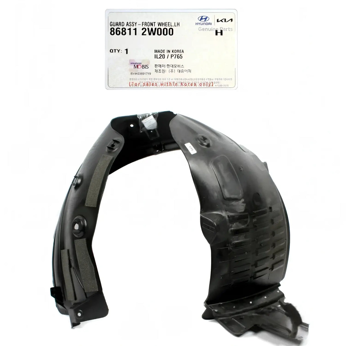 Genuine 868112W000 Front Fender Liner Left For Hyundai Santa Fe Sport 2013-2016