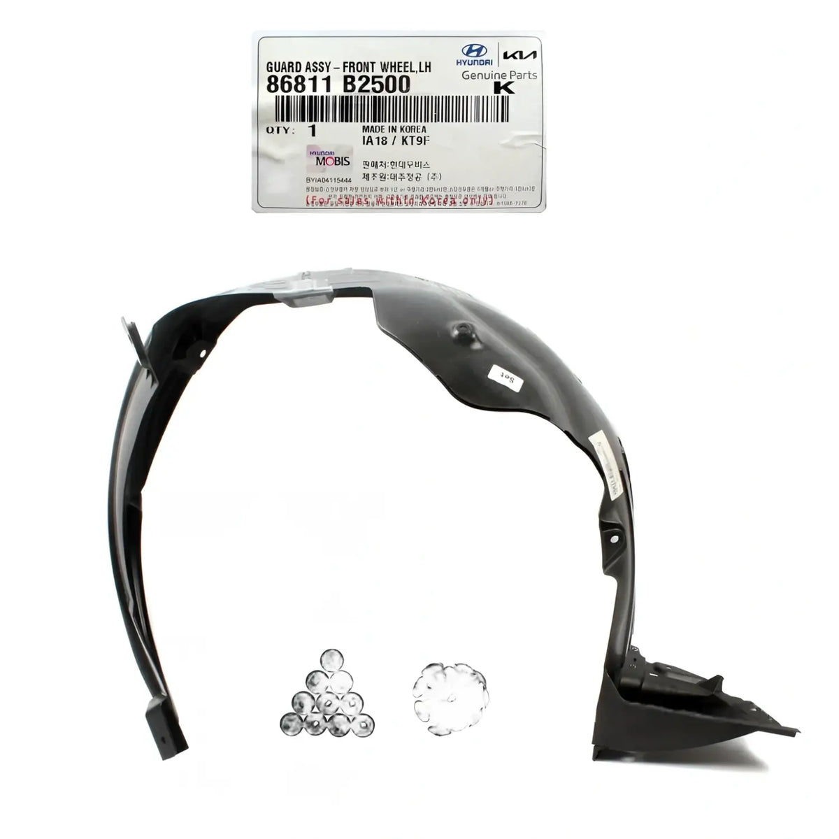 Genuine 86811B2500 Fender Liner Front Left Driver For Kia Soul 2017-2019
