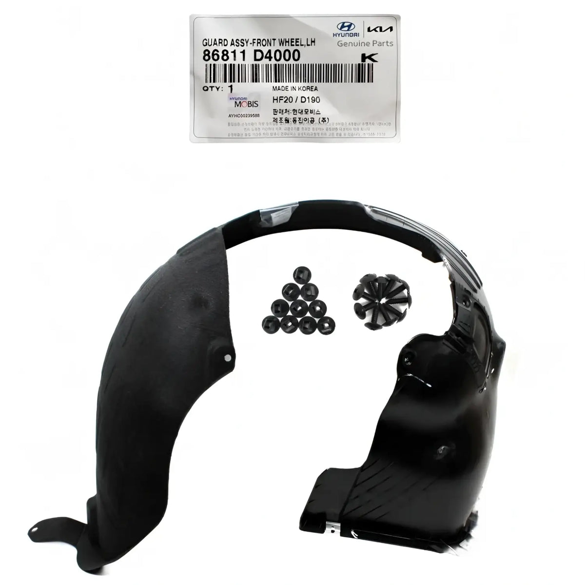 Genuine 86811D4000 Front Fender Liner Left Driver For Kia Optima 2016-2018