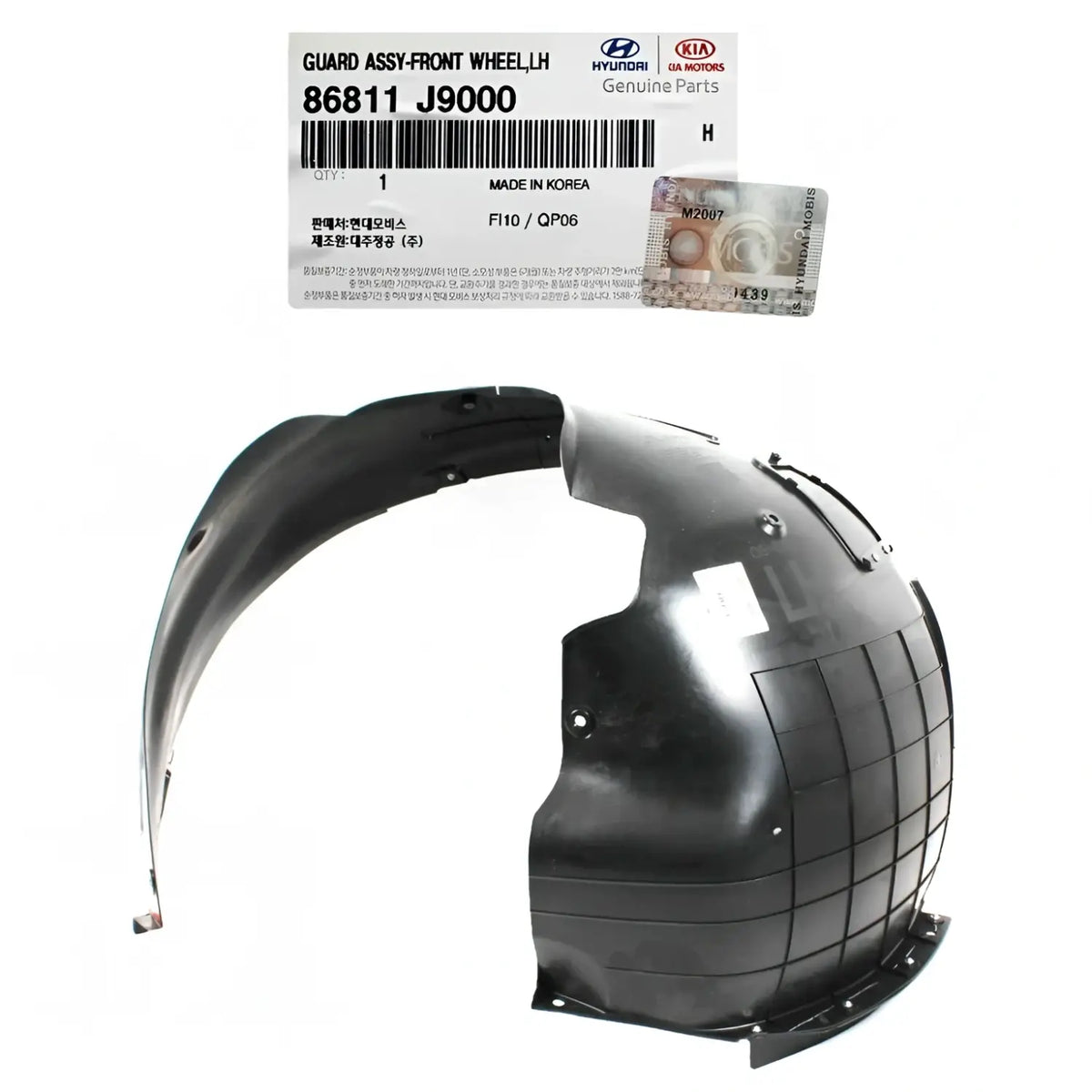 Genuine 86811J9000 Front Fender Liner Left Driver for Hyundai Kona 2018-2021