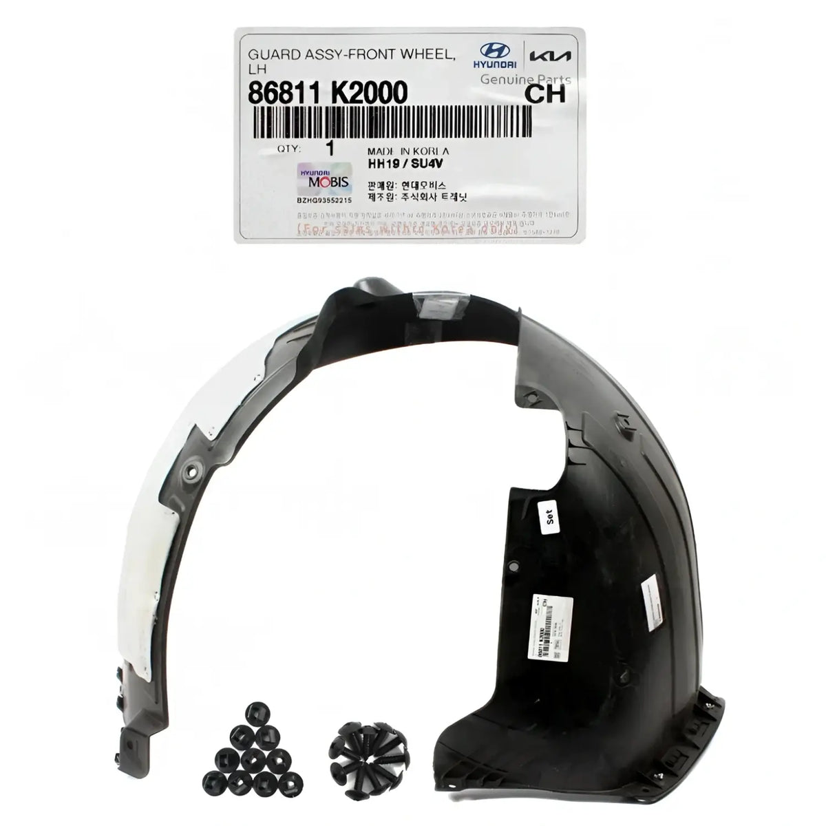 Genuine 86811K2000 Front Fender Liner Left Driver For Hyundai Venue 2020-2025