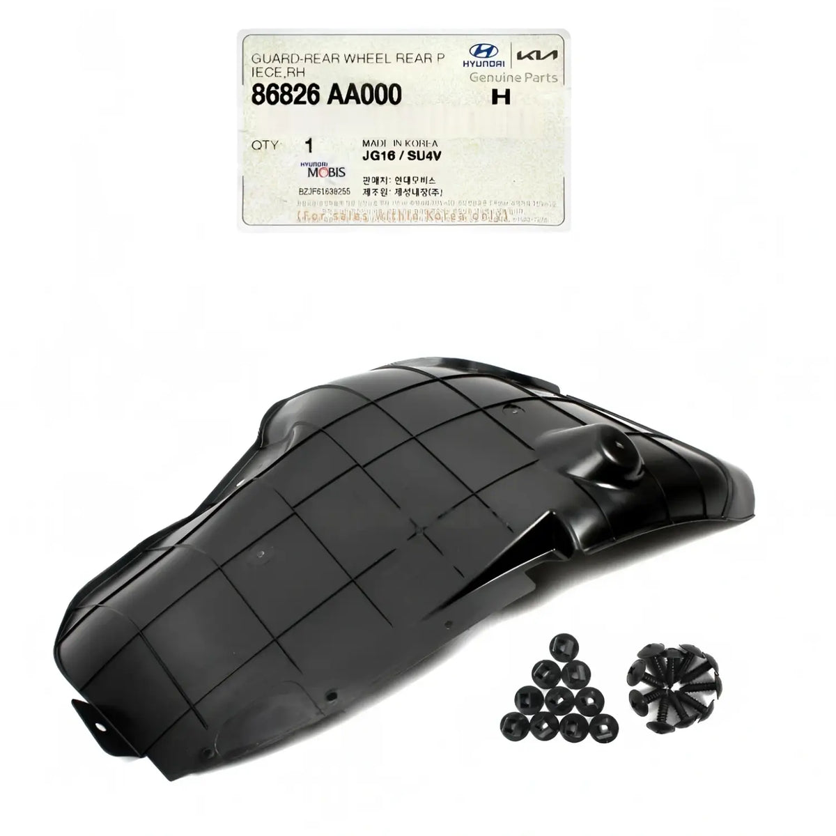 Genuine 86826AA000 Rear Wheel Guard Splash Shield Right For Elantra 2021-2023