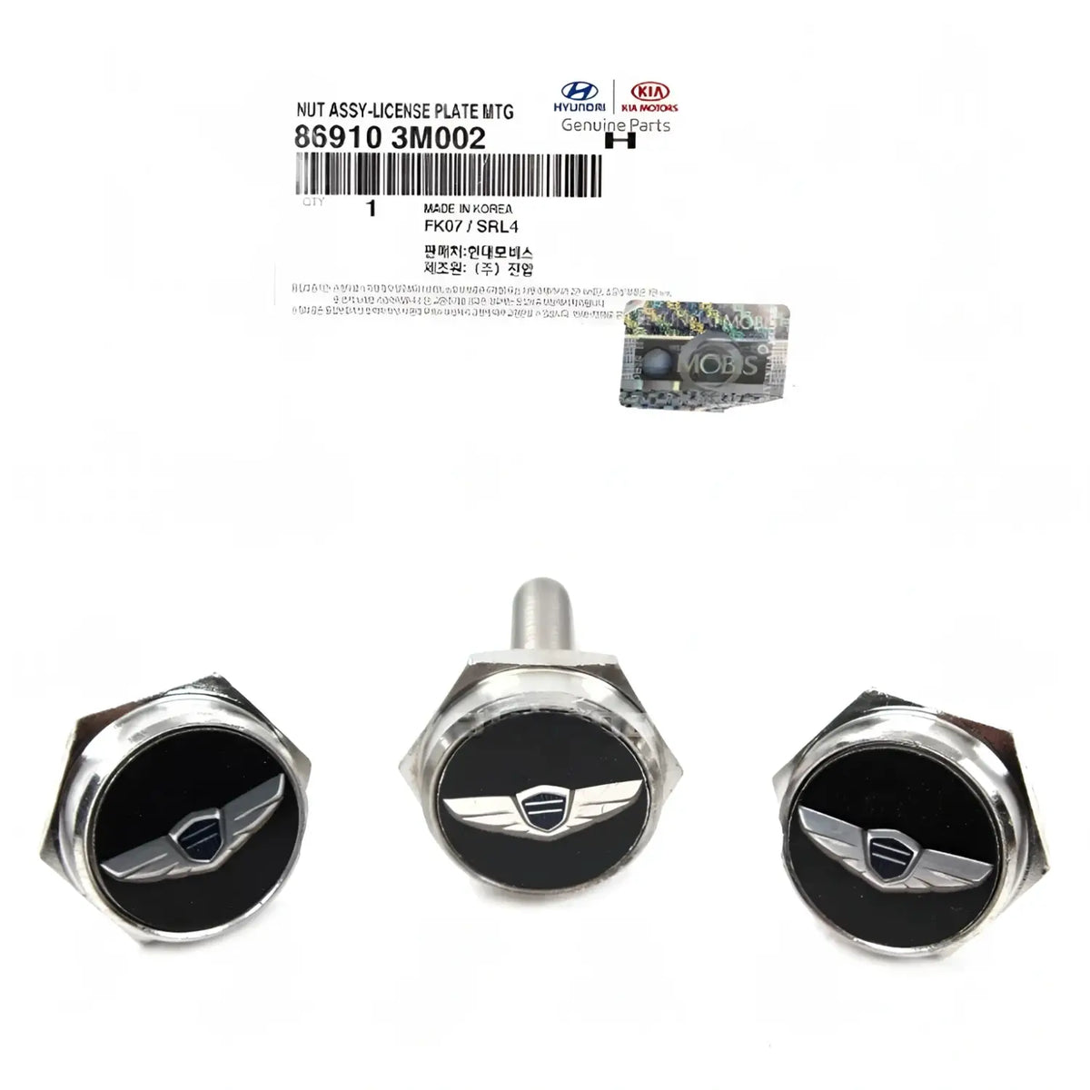 Genuine 869103M002 Front Rear License Plate Bolt 3P For Hyundai Genesis 2009-2014