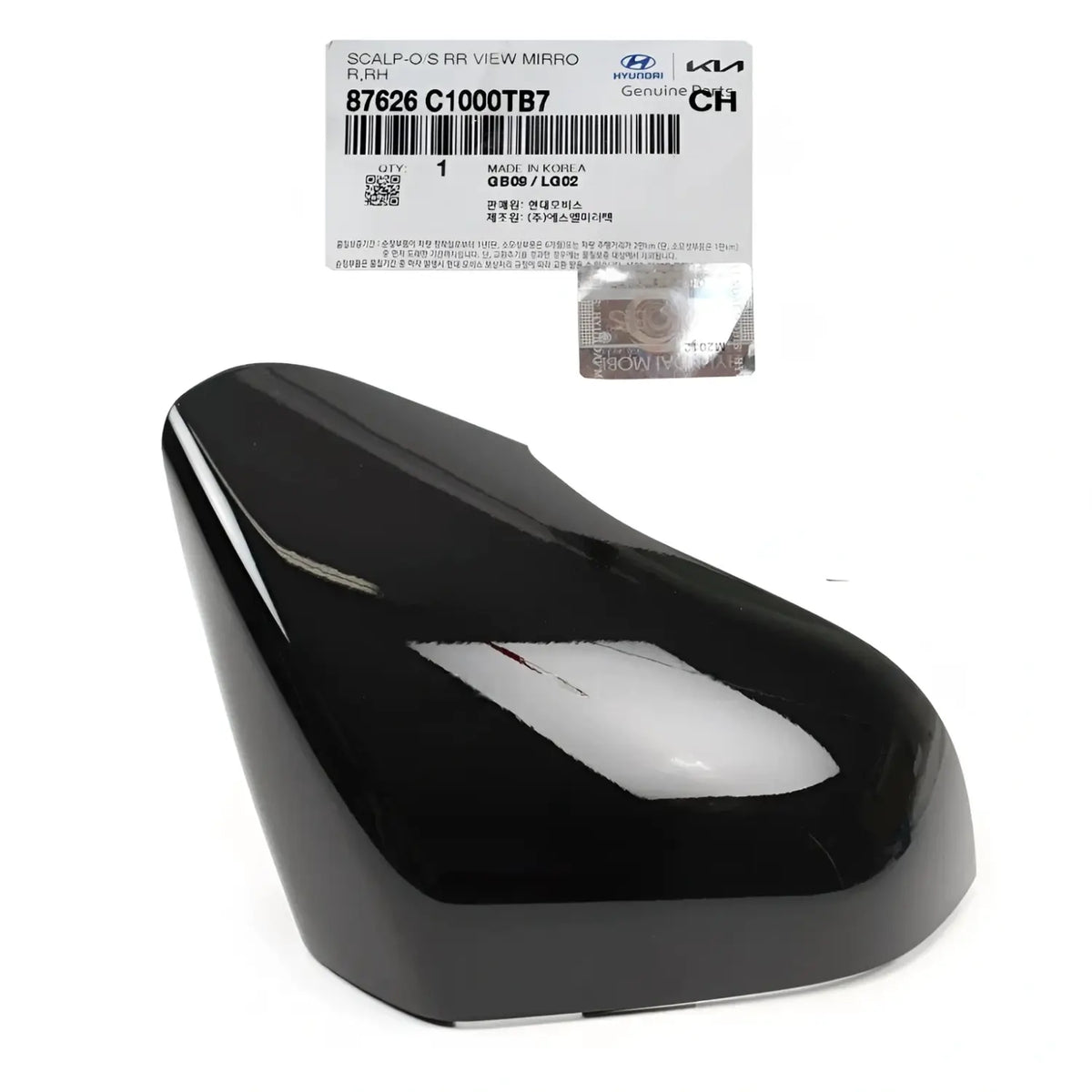 Genuine 87626C1000TB7 Side Mirror Cover Black Right For Sonata HYBRID 2016-2019