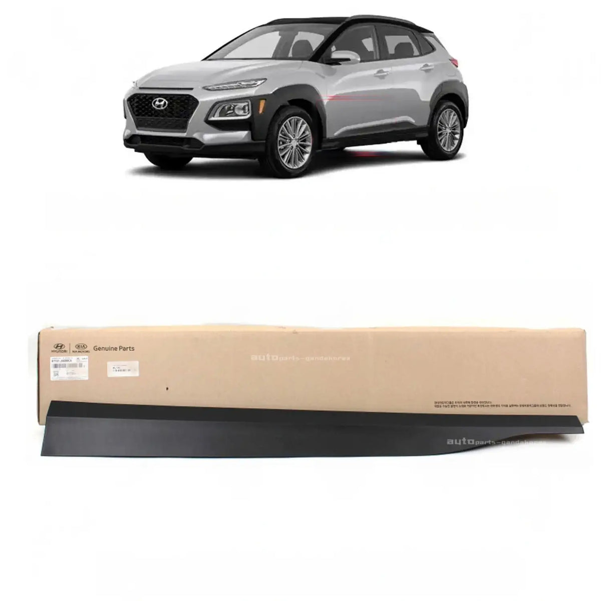 Genuine 87721J9000CA Front Door Lower Molding LEFT DRIVER For Hyundai Kona 18-20