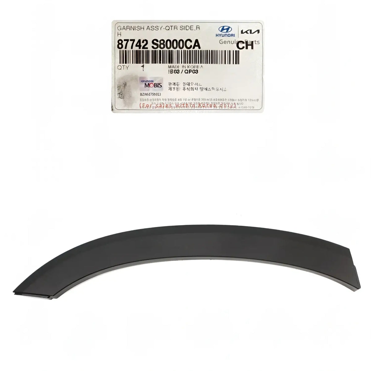 Genuine 87742S8000CA Rear Fender Molding Right RH For Hyundai Palisade 2020-2024