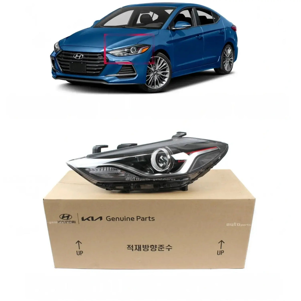 Genuine 92101F2400 HID DRL Headlight LEFT DRIVER For Hyundai Elantra Sport 2018