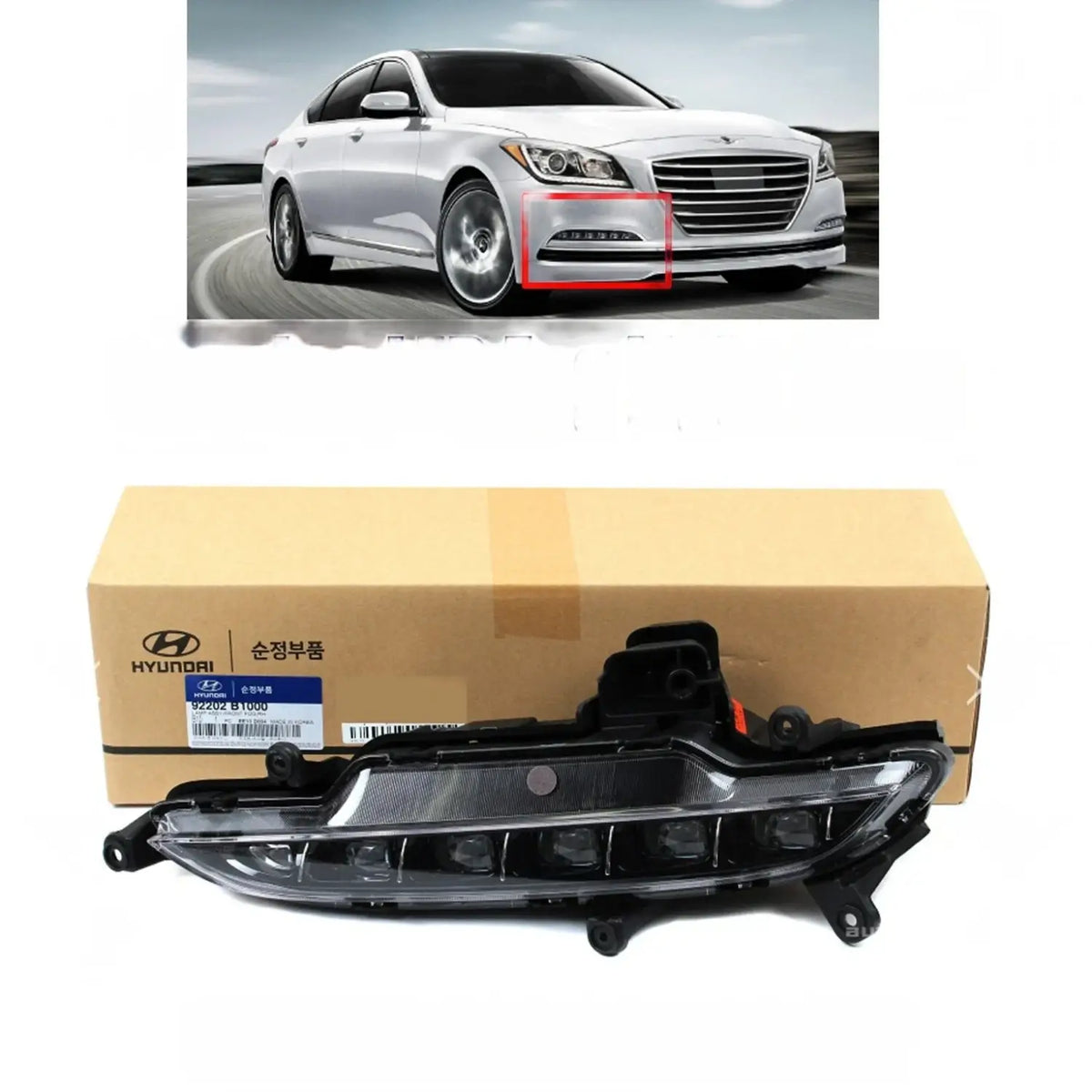 Genuine 92202B1000 LED Fog Light Lamp Right Passenger For GENESIS G80 2015-2017