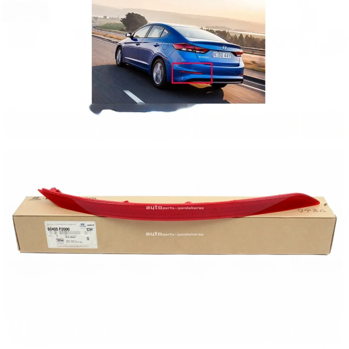 Genuine 92405F2000 Bumper Reflector Rear Left For Hyundai Elantra 2017-2018
