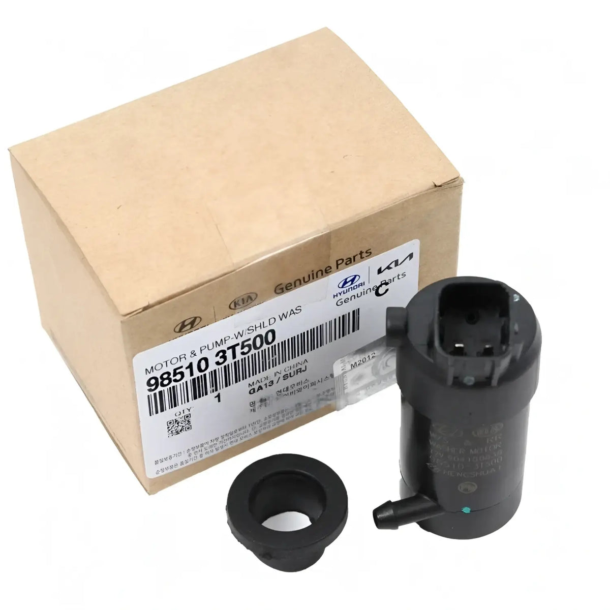 Genuine 985103T500 Windshield Washer Pump & Grommet For Genesis G80 G90 Elantra