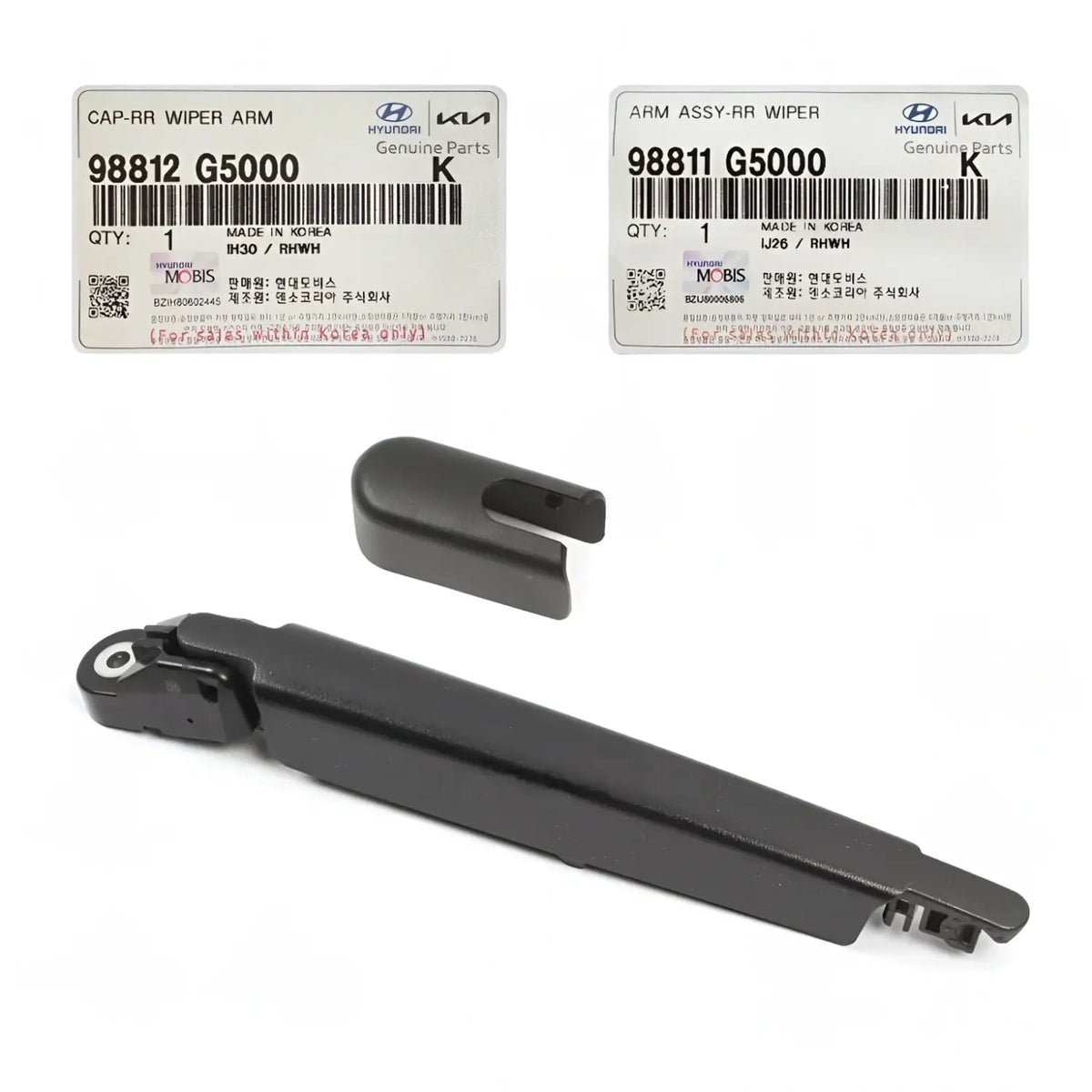 Genuine 98811G5000 Rear Window Wiper Arm & Cap 2EA For Kia Niro / EV 2017-2022