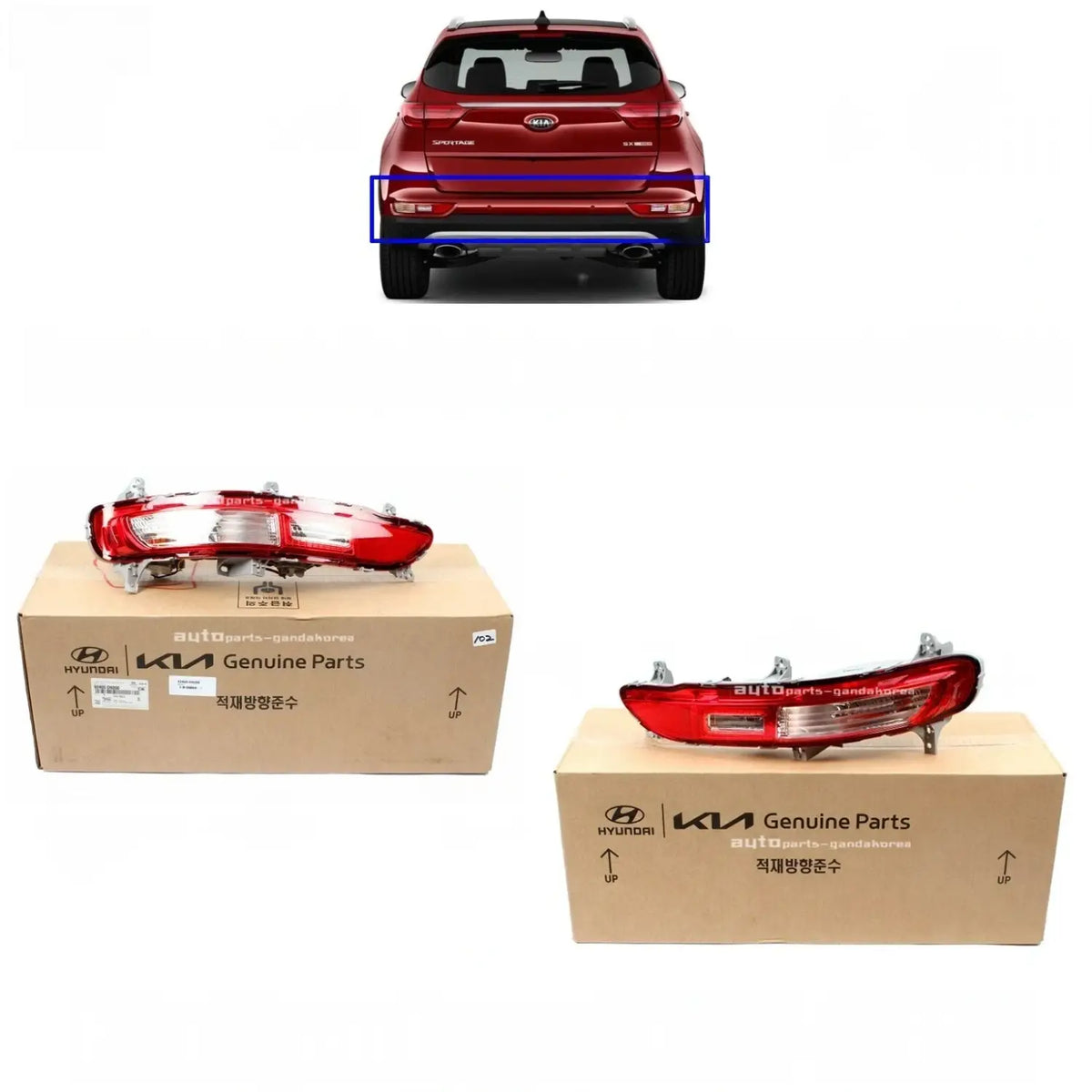 Genuine Back Up Light Lamp Reflector Left Right 2EA For Kia Sportage 2017-2019