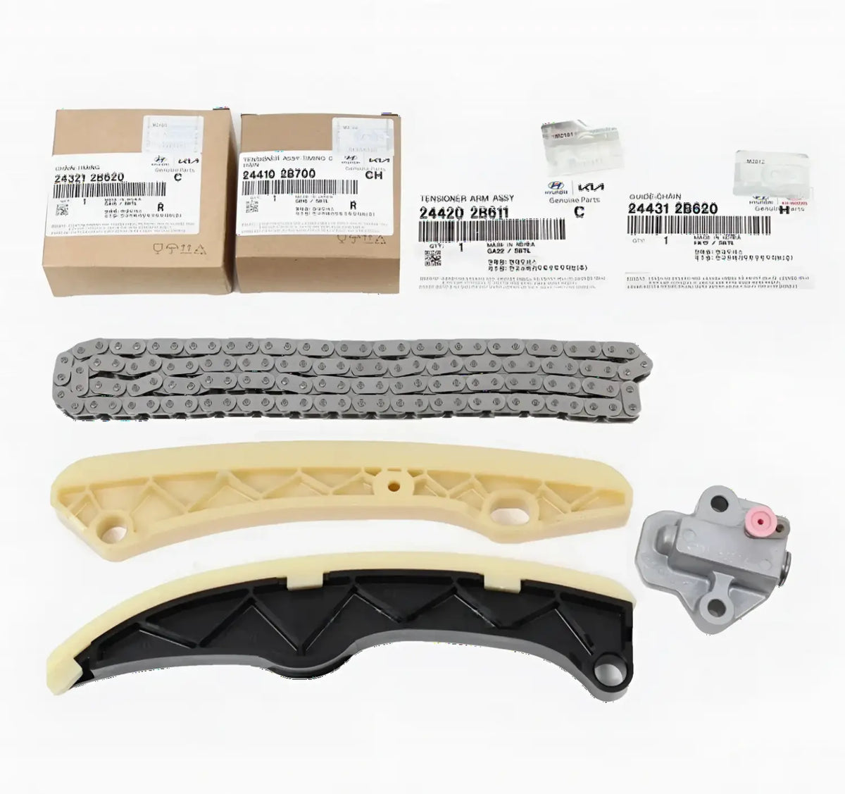 Genuine Engine Timing Chain Kit 4ea - 1set For Hyundai & Kia 2012-2021