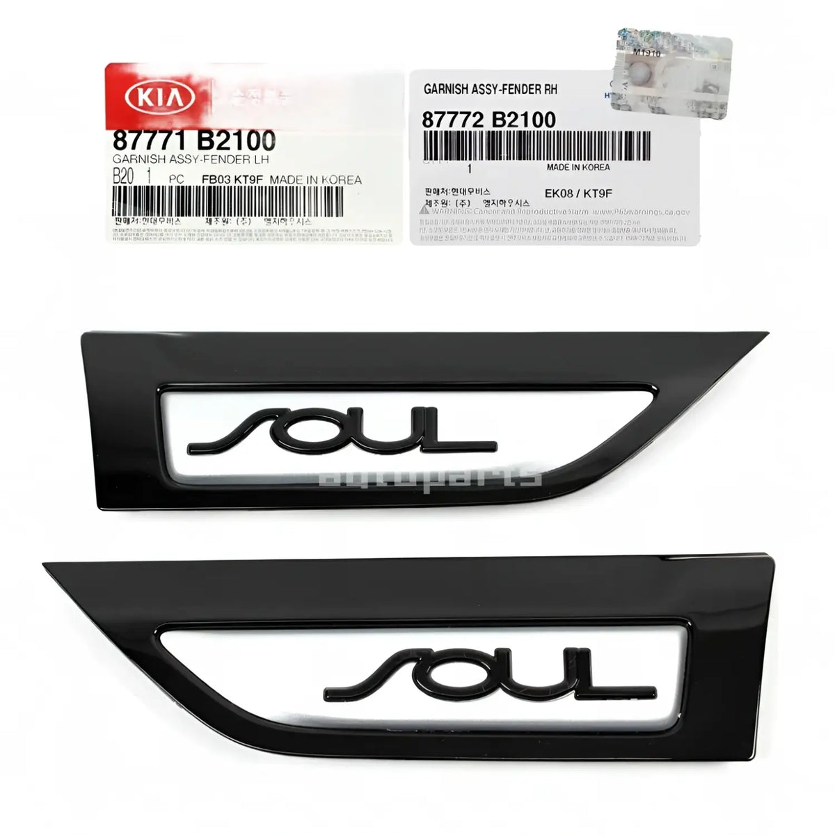 Genuine Fender Side Molding Front Left Right 2EA - 1SET For Kia Soul 2014-2020