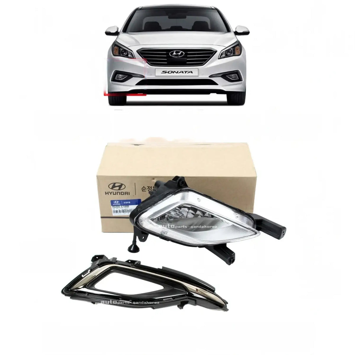 Genuine Fog Light Lamp + Cover Right RH Passenger For Hyundai Sonata 2015-2017
