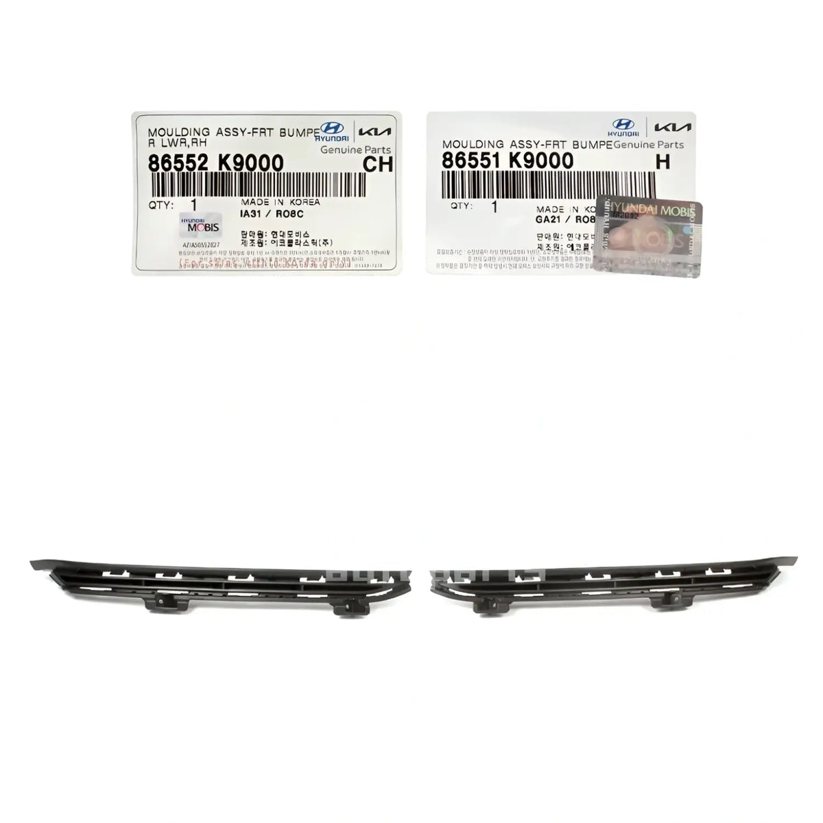 Genuine Front Bumper Trim Molding Left Right 2EA For Hyundai Veloster N 2019-2022