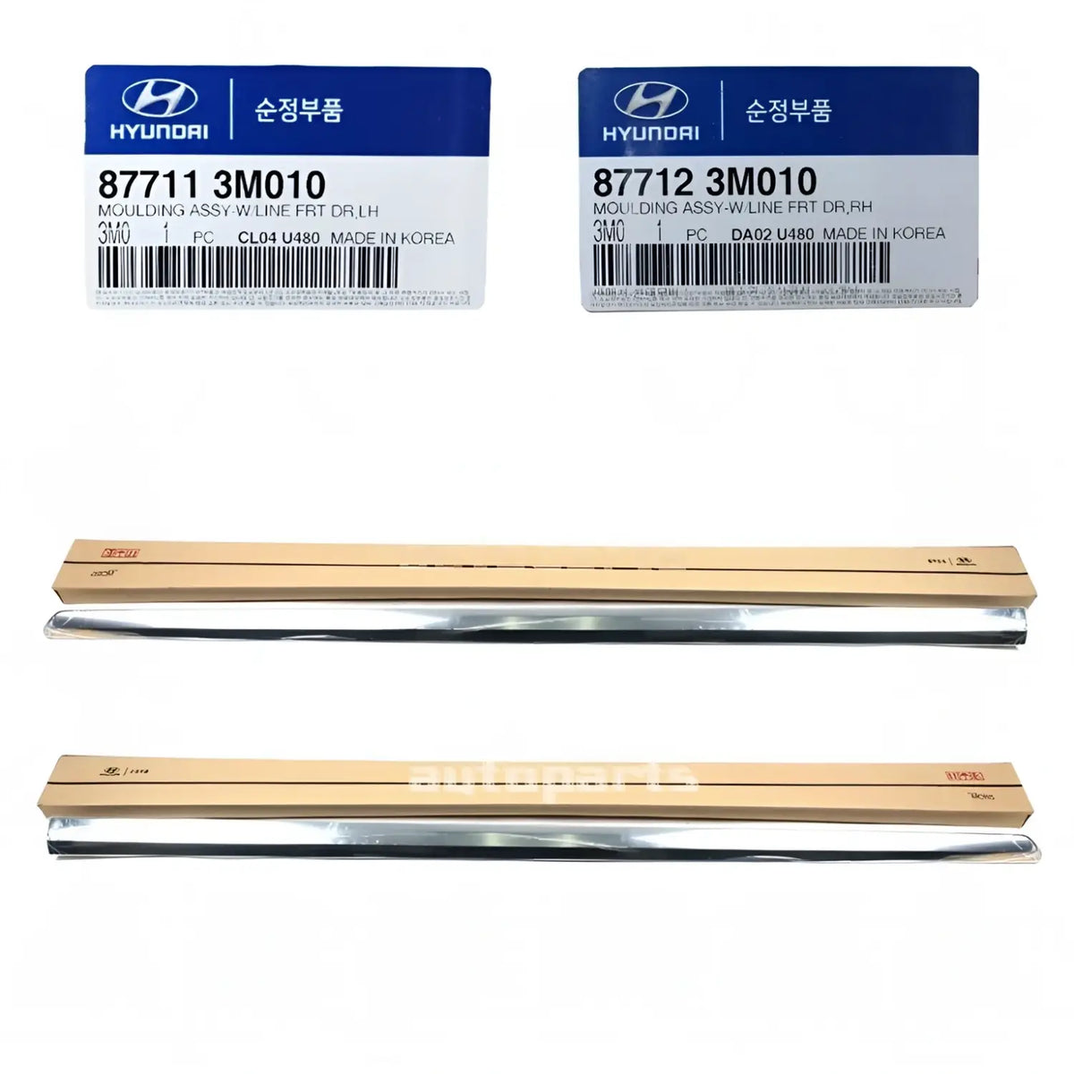 Genuine Front Door Side Molding Left Right 2EA For Hyundai Genesis 2009-2014