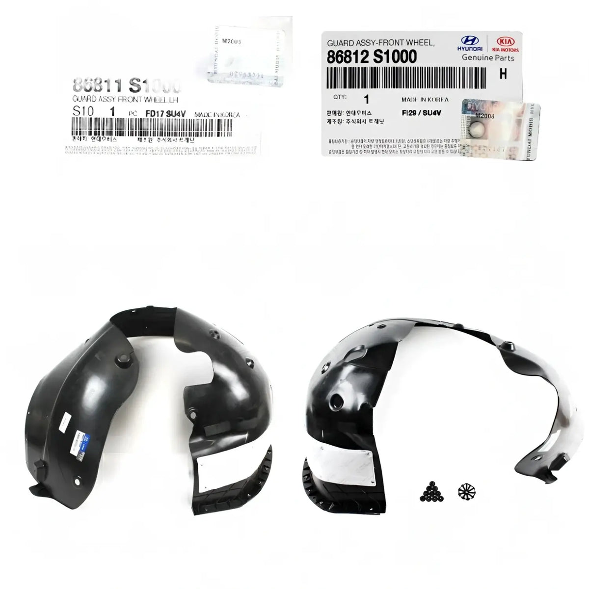 Genuine Front Fender Liner Left Right 2EA 1SET For Hyundai Santa Fe 2019-2020