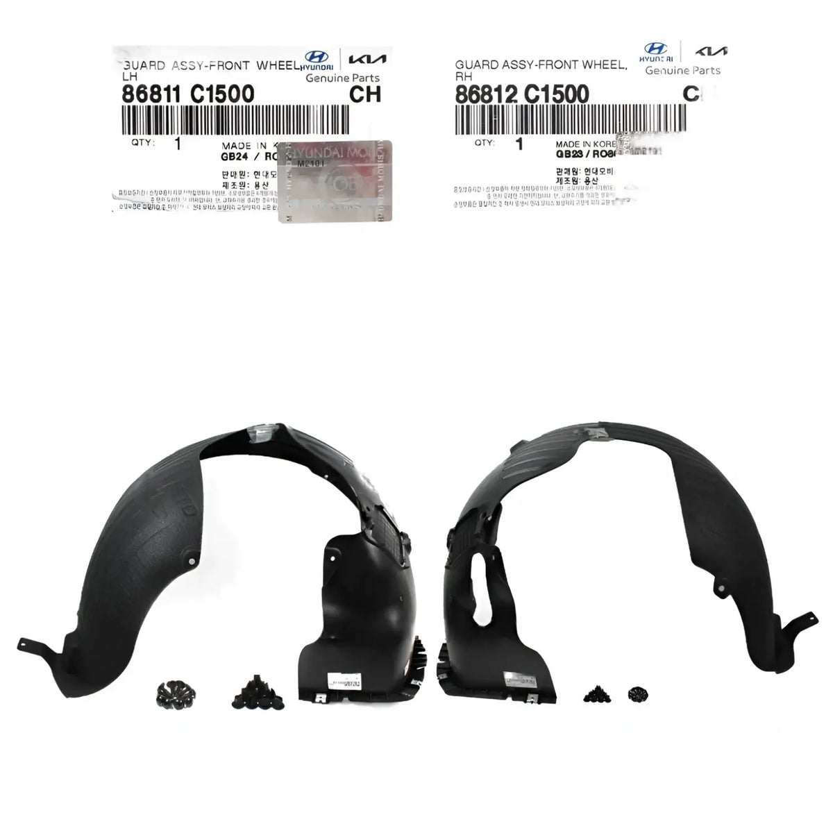 Genuine Front Fender Liner Left Right 2EA 1SET For Hyundai Sonata 2018-2019