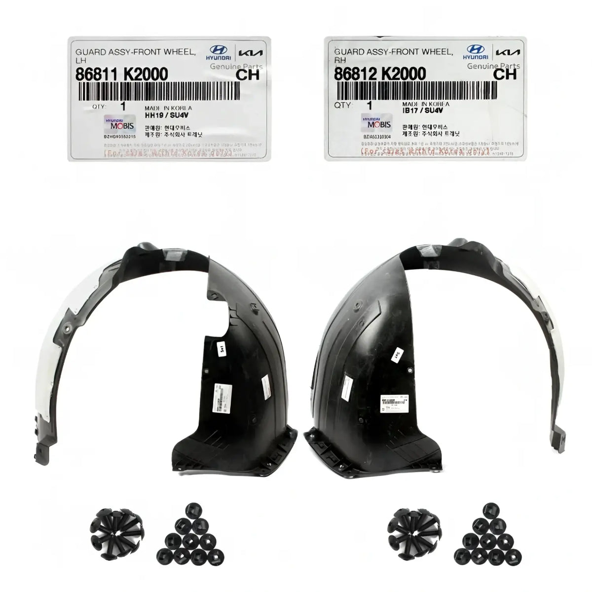 Genuine Front Fender Liner Left Right 2EA 1SET For Hyundai Venue 2020-2025