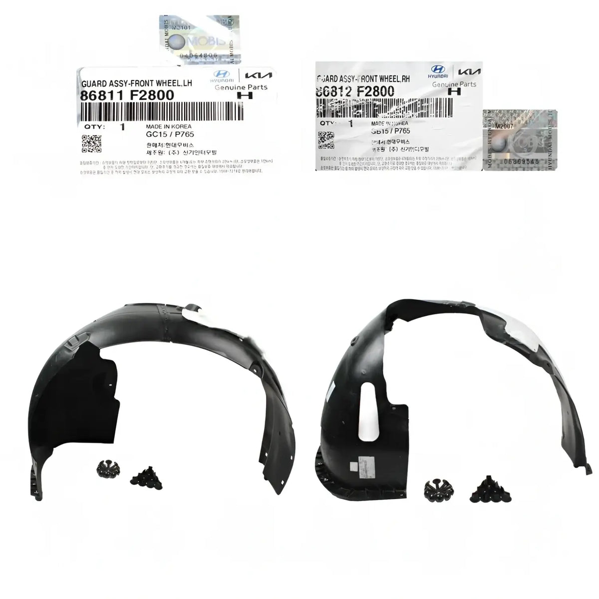 Genuine Front Fender Liner Left Right 2EA For Hyundai Elantra 2019-2020
