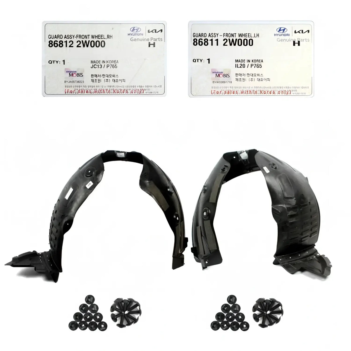 Genuine Front Fender Liner Left Right 2EA For Hyundai Santa Fe Sport 2013-2016
